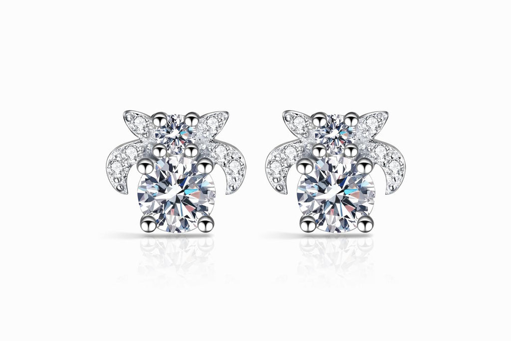 A’URA Moissanite Floral Stud Earrings- 1.00 CT